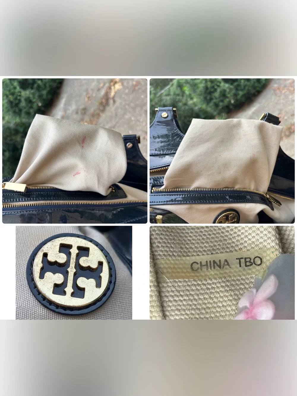 Tory Burch Bombe Patent Leather Tote Bag